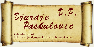 Đurđe Paskulović vizit kartica